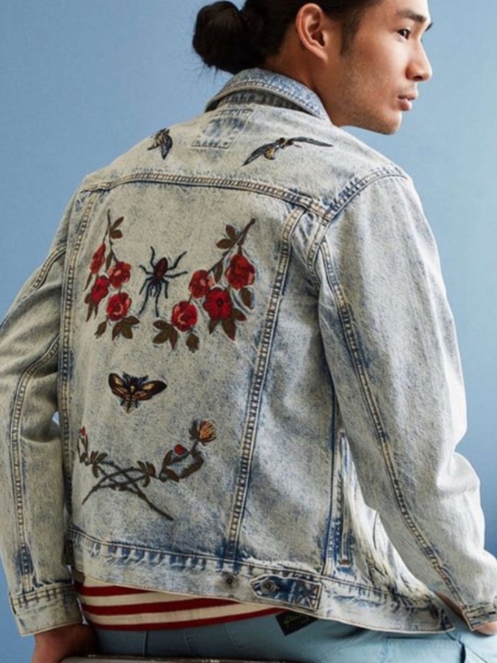 BDG Blue Garden Denim Jacket with Vintage Look
